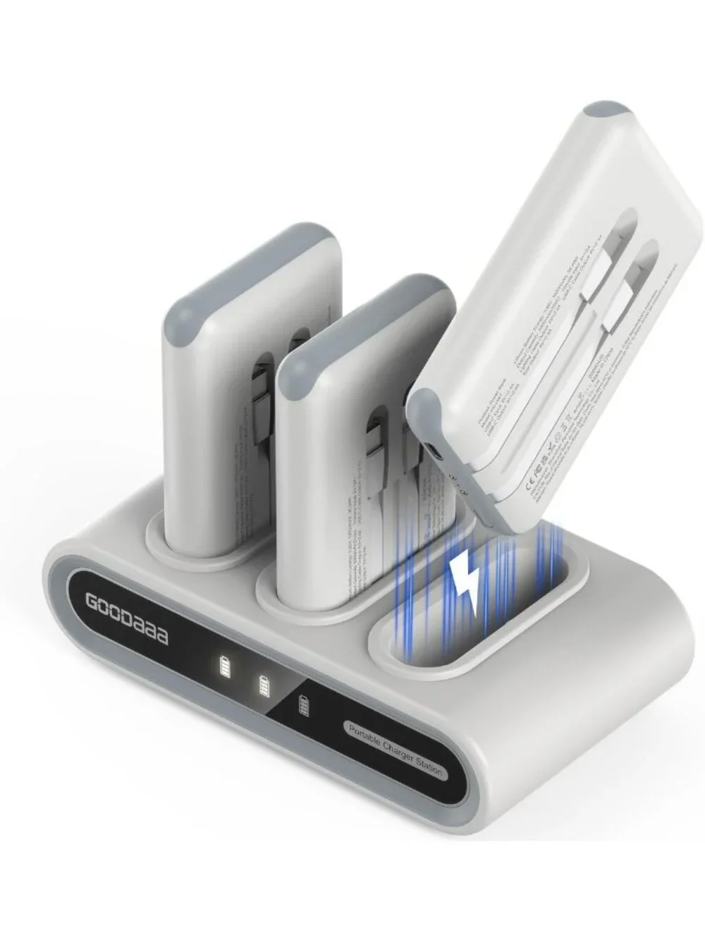 3-Pack Portable Charger 10000mAh Slim Power Bank with Built-in Cables - Travel